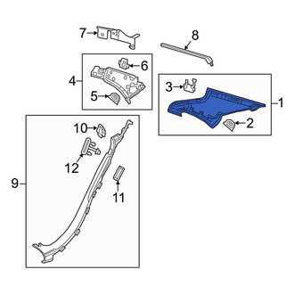Mercedes-Benz OE - Rear Right Upper Interior Quarter Panel Trim Panel