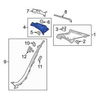 Mercedes-Benz OE - Rear Left Upper Interior Quarter Panel Trim Panel