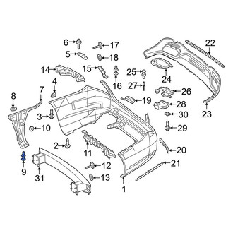 Mercedes-Benz OE - Bumper Cover Support Rail Clip