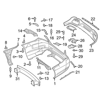 Mercedes-Benz OE - Rear Bumper - Bumper & Components (W/O AMG Line Cover & Components)