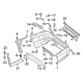 Mercedes-Benz OE - Bumper Cover Support Rail Clip
