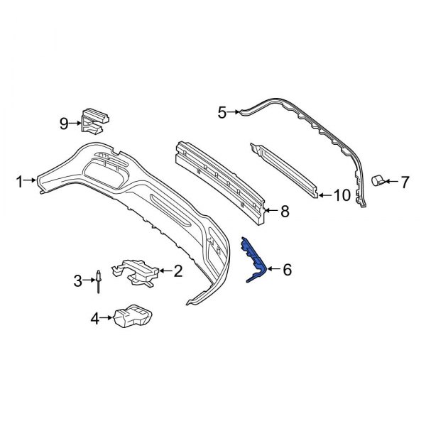 Mercedes Benz Oe 2228853201 Rear Center Bumper Trim