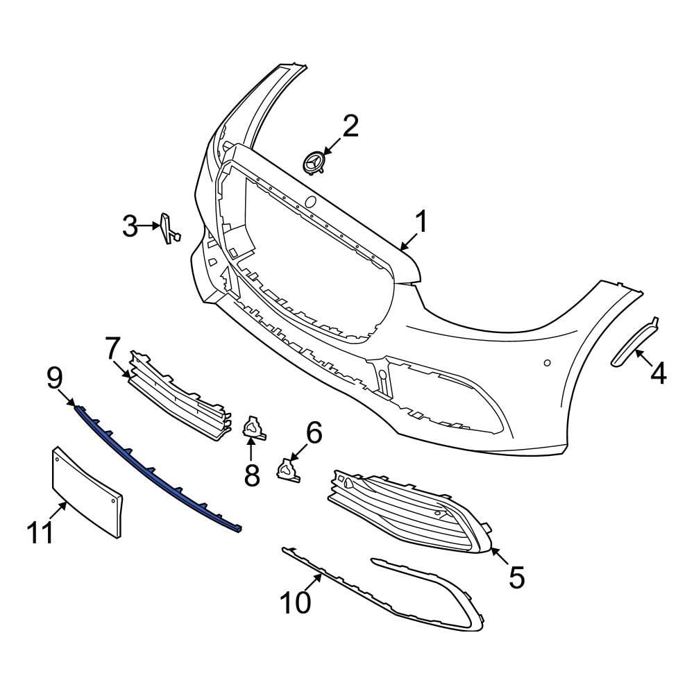 Mercedes-Benz OE 2238853900 - Front Lower Bumper Trim