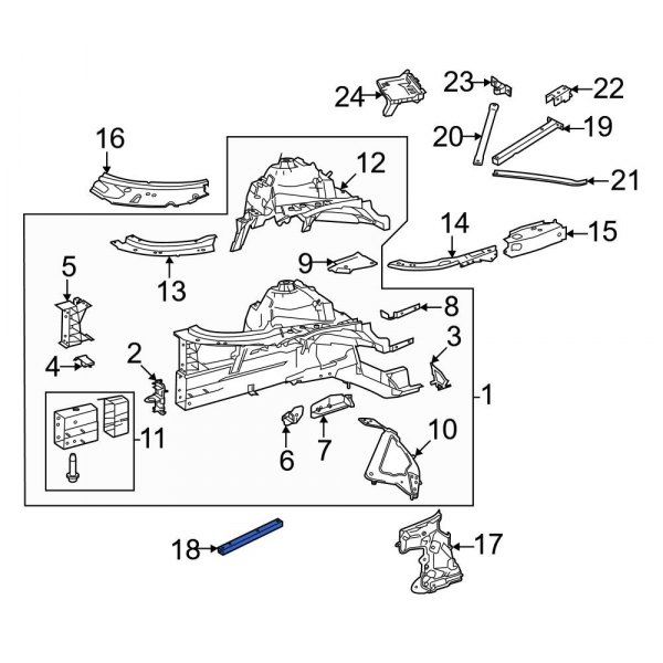MercedesBenz OE 2236283700 Front Suspension Strut Brace
