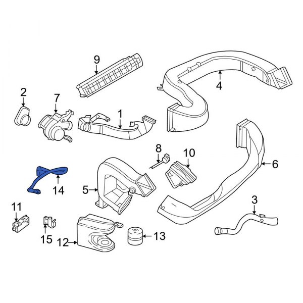 MercedesBenz OE 2238004000 Cabin Air Temperature Sensor Aspirator Tube