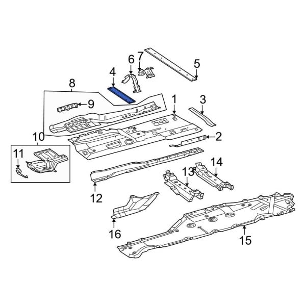 Mercedes-Benz OE 2236163800 - Front Floor Support