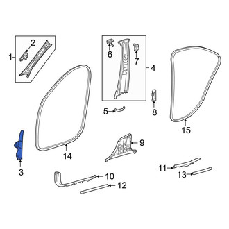 Mercedes-Benz OE - Left Upper Body A-Pillar Trim Panel
