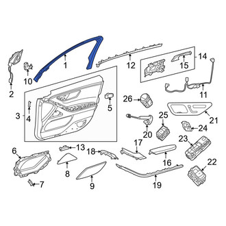 Mercedes-Benz OE - Front Left Door Window Molding