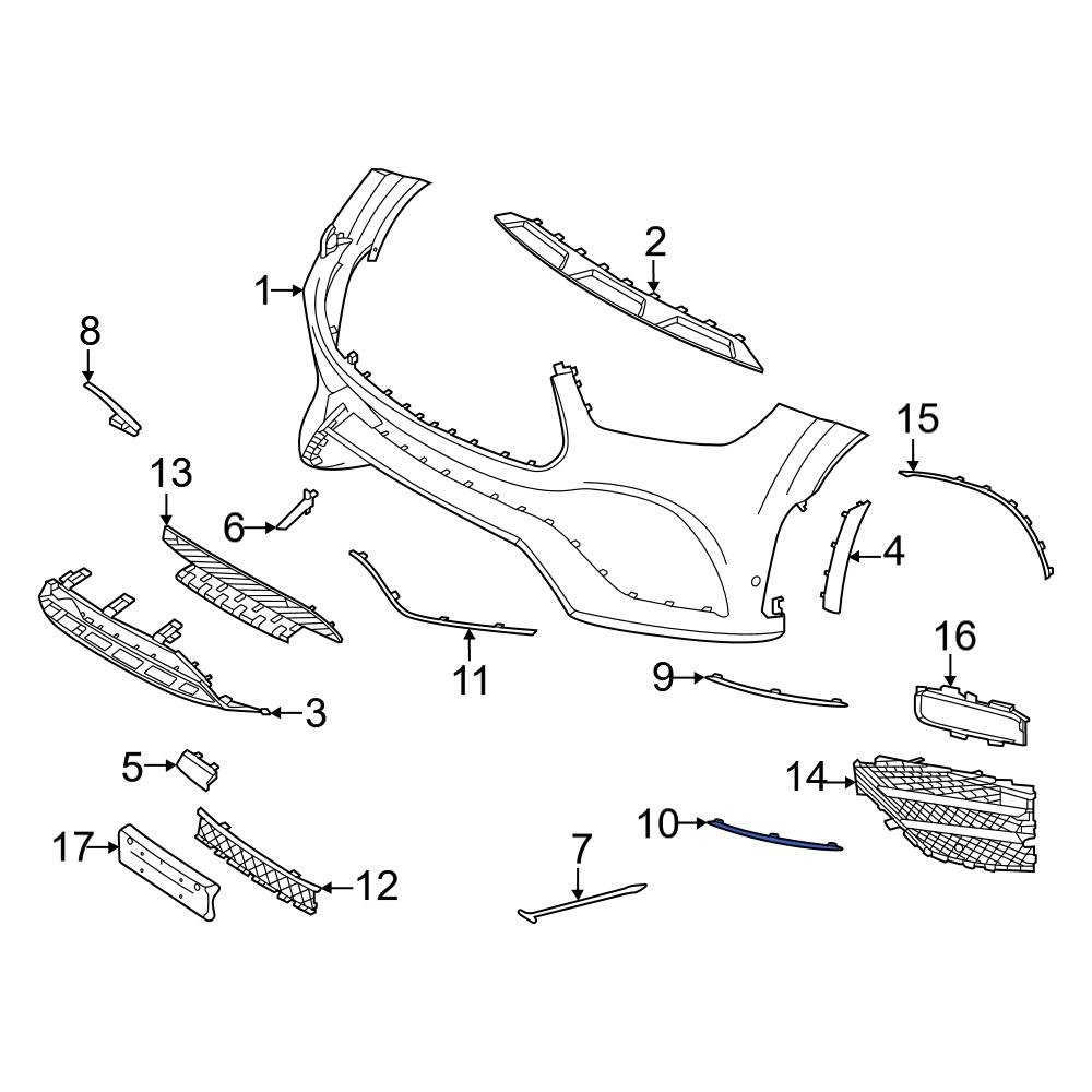 Mercedes-Benz OE 1678854905 - Front Left Upper Bumper Trim