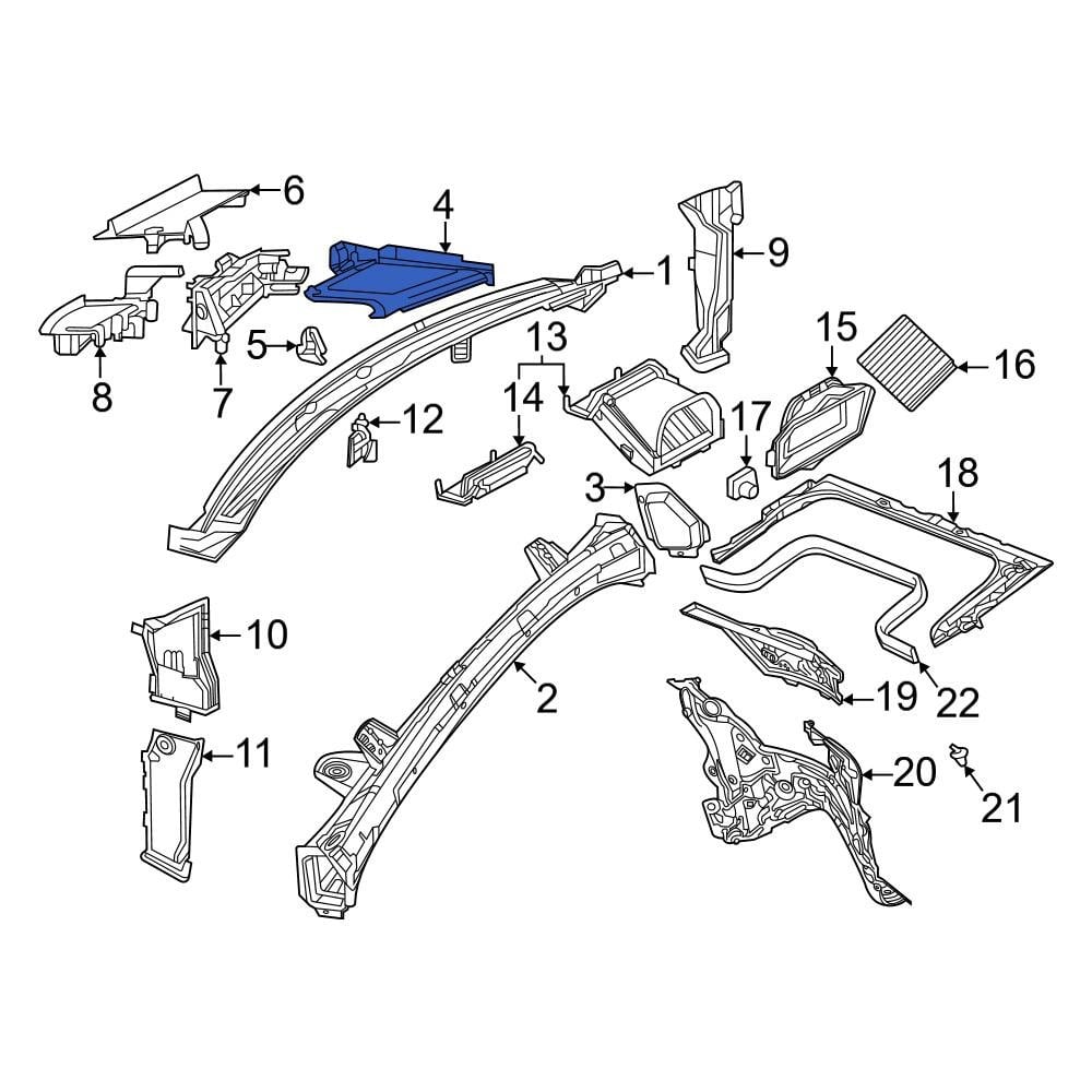 Mercedes-Benz OE 1678311200 - Front Left Cowl Water Deflector