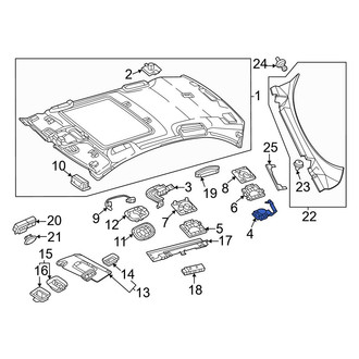 Mercedes-Benz OE - Rear Left Headliner Bracket