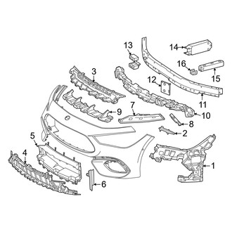 Mercedes-Benz OE - Front Bumper & Grille - Bumper & Components (W/O AMG Line Inner Components)