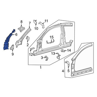 Mercedes-Benz OE - Left Body A-Pillar Reinforcement