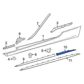 Mercedes-Benz OE - Left Rocker Panel Molding Trim Insert