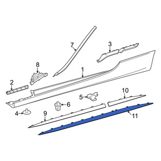 Mercedes-Benz OE - Rear Right Rocker Panel Molding Trim Insert