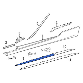 Mercedes-Benz OE - Front Right Rocker Panel Molding Trim Insert