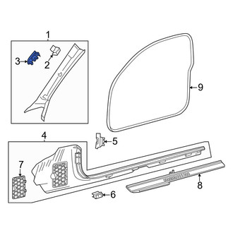Mercedes-Benz OE - Left Body A-Pillar Trim Panel Cap