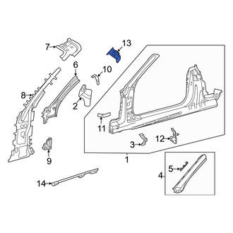 Mercedes-Benz OE - Left Upper Body A-Pillar Baffle Plate