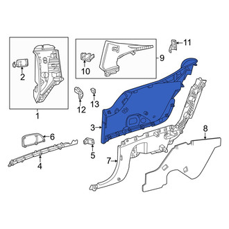 Mercedes-Benz OE - Rear Left Upper Interior Quarter Panel Trim Panel