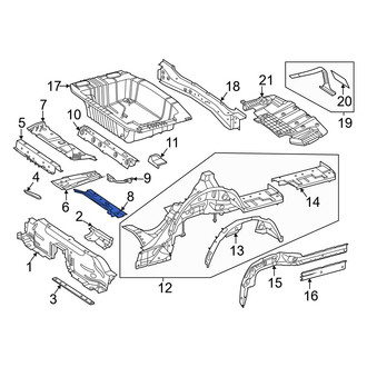 Mercedes-Benz OE - Rear Lower Center Floor Pan Crossmember