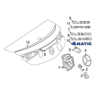 Mercedes-Benz OE - Rear Deck Lid Emblem