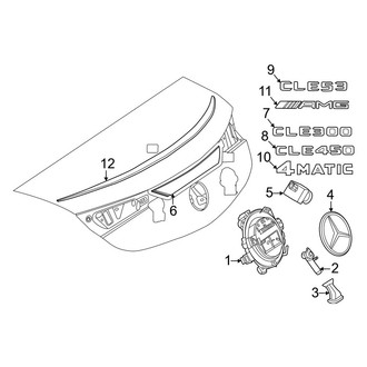 Mercedes-Benz OE - Trunk Lid - Exterior Trim (Coupe)
