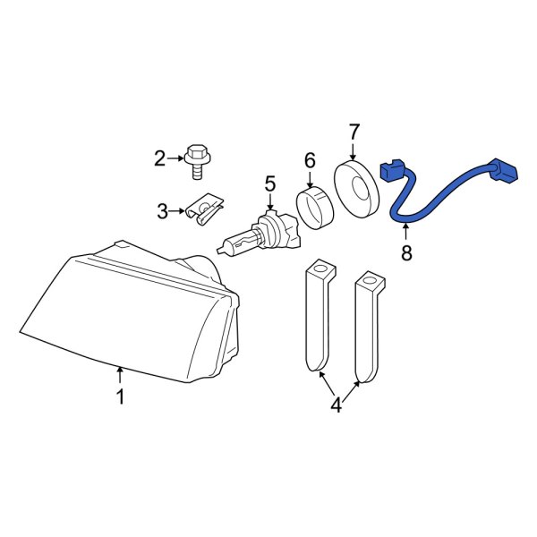 Mercury OE 3W3Z13076AA Front Headlight Wiring Harness