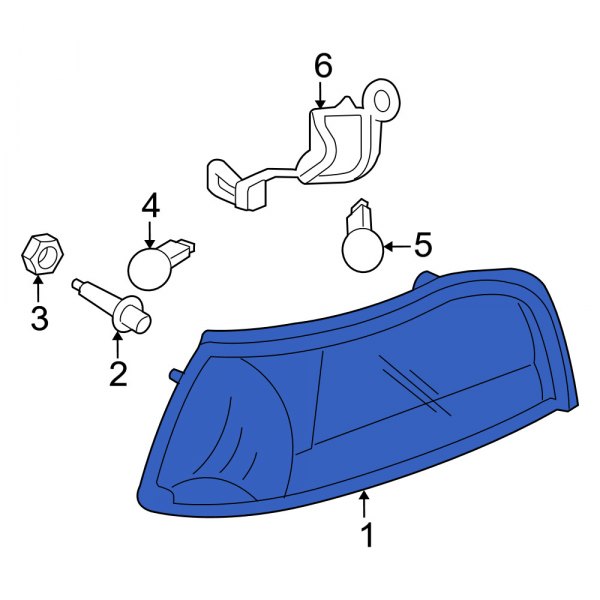 Mercury OE 3W3Z13201AA Front Left Turn Signal Light Housing