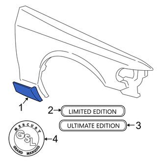 Mercury OE - Front Left Fender Molding