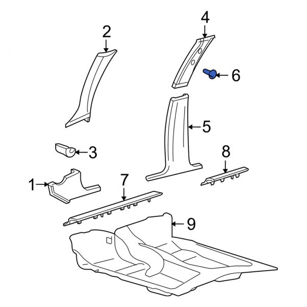 Body B-Pillar Trim Panel Clip