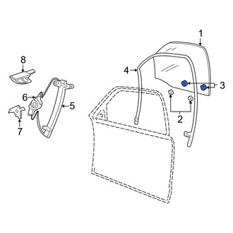 Mercury OE - Rear Door Glass Attaching Clips