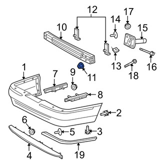 Mercury OE - Rear Bumper Cover Reinforcement Beam Nut