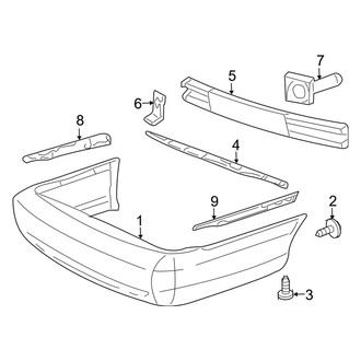 Mercury OE - Rear Bumper - Bumper & Components (Marauder)