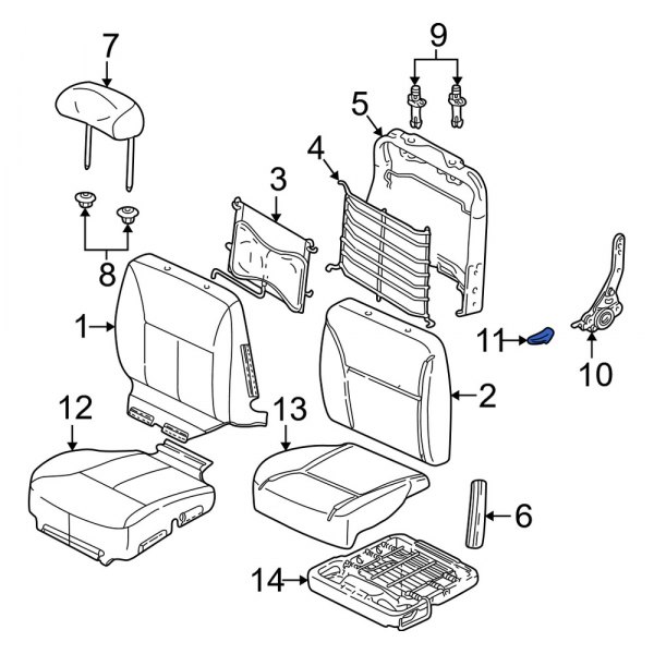 Seat Back Recliner Adjustment Handle