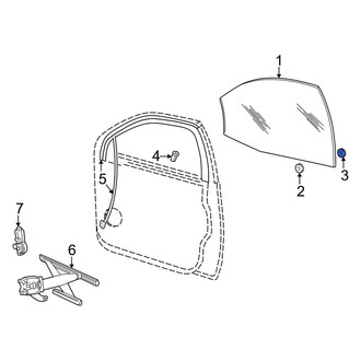 Mercury OE - Rear Door Glass Attaching Clips