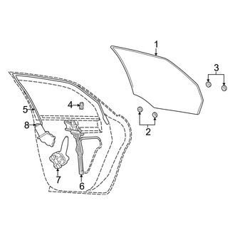 Mercury OE - Rear Door - Glass & Hardware
