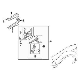 Mercury OE - Fender - Structural Components & Rails