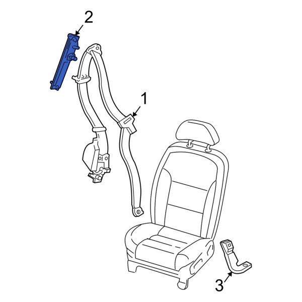 Mercury OE 6F9Z74602B82A Front Seat Belt Height Adjuster