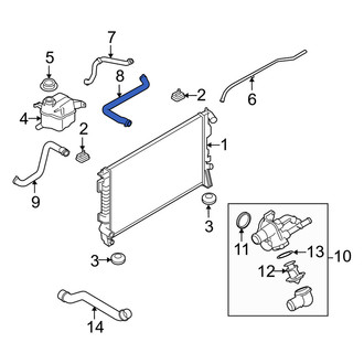 Mercury OE - Upper Radiator Coolant Hose