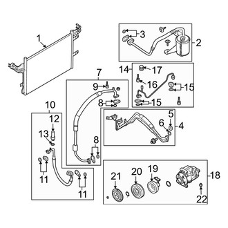 Mercury OE - Air Conditioner & Heater - Condenser, Compressor & Lines