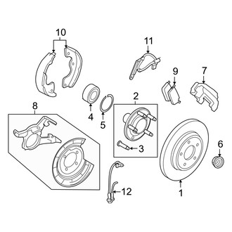 Mercury OE - Rear Suspension - Brake Components (Hybrid)