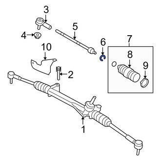 Mercury OE - Inner Steering Tie Rod Nut