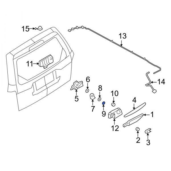 Mercury OE 8L8Z17C405A Liftgate Pull Handle Washer