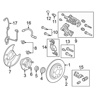 Mercury OE - Rear Suspension - Brake Components (Hybrid)