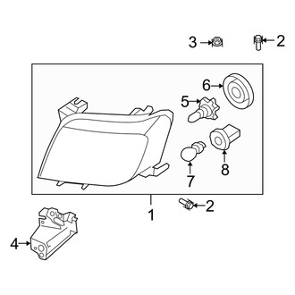 Mercury OE - Front Lamps - Headlamp Components (Flex / Gas)
