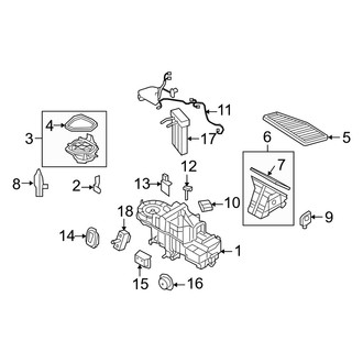 Mercury OE - Air Conditioner & Heater - Evaporator Components (W/O Dual A/C)