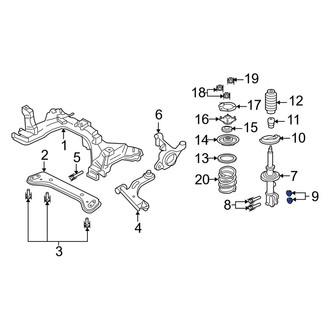 Mercury OE - Suspension Shock Absorber Nut