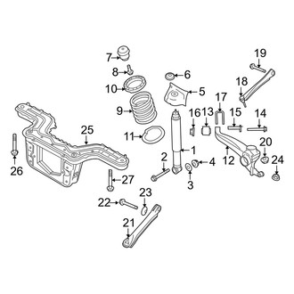 Mercury OE - Rear Suspension - Suspension Components (Arms & Shocks), (FWD)
