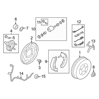 Mercury OE - Rear Suspension - Brake Components (4WD)