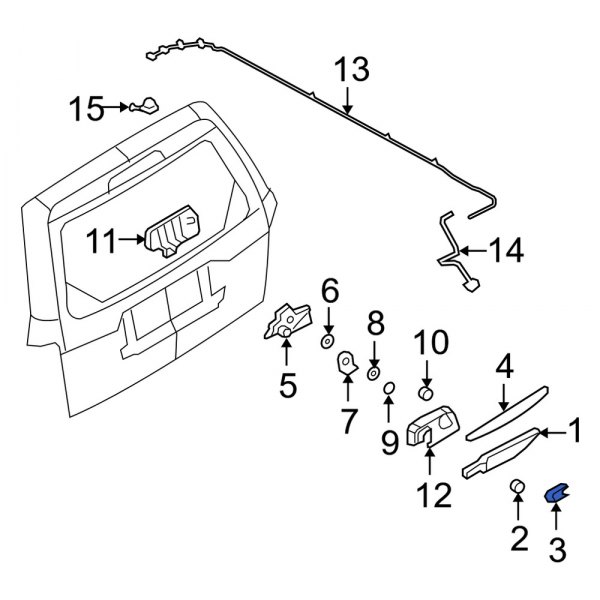 Back Glass Wiper Arm Cap